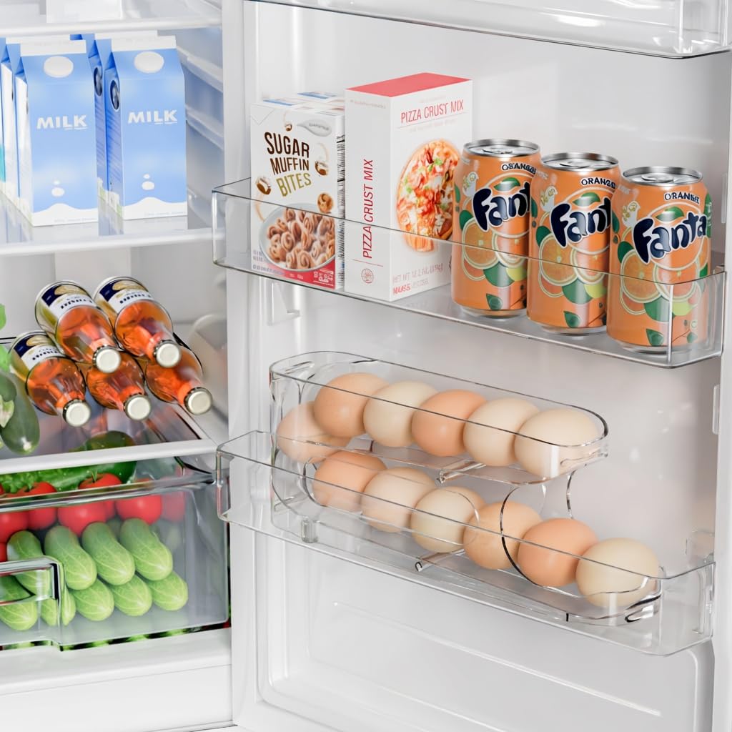 Egg Holder for Fridge, FIFO Egg Roller for Eggs 12 Count, Clear