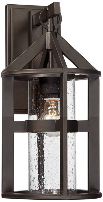 Argentine 17" High Glass and Bronze Rustic Outdoor Wall Light Fixture