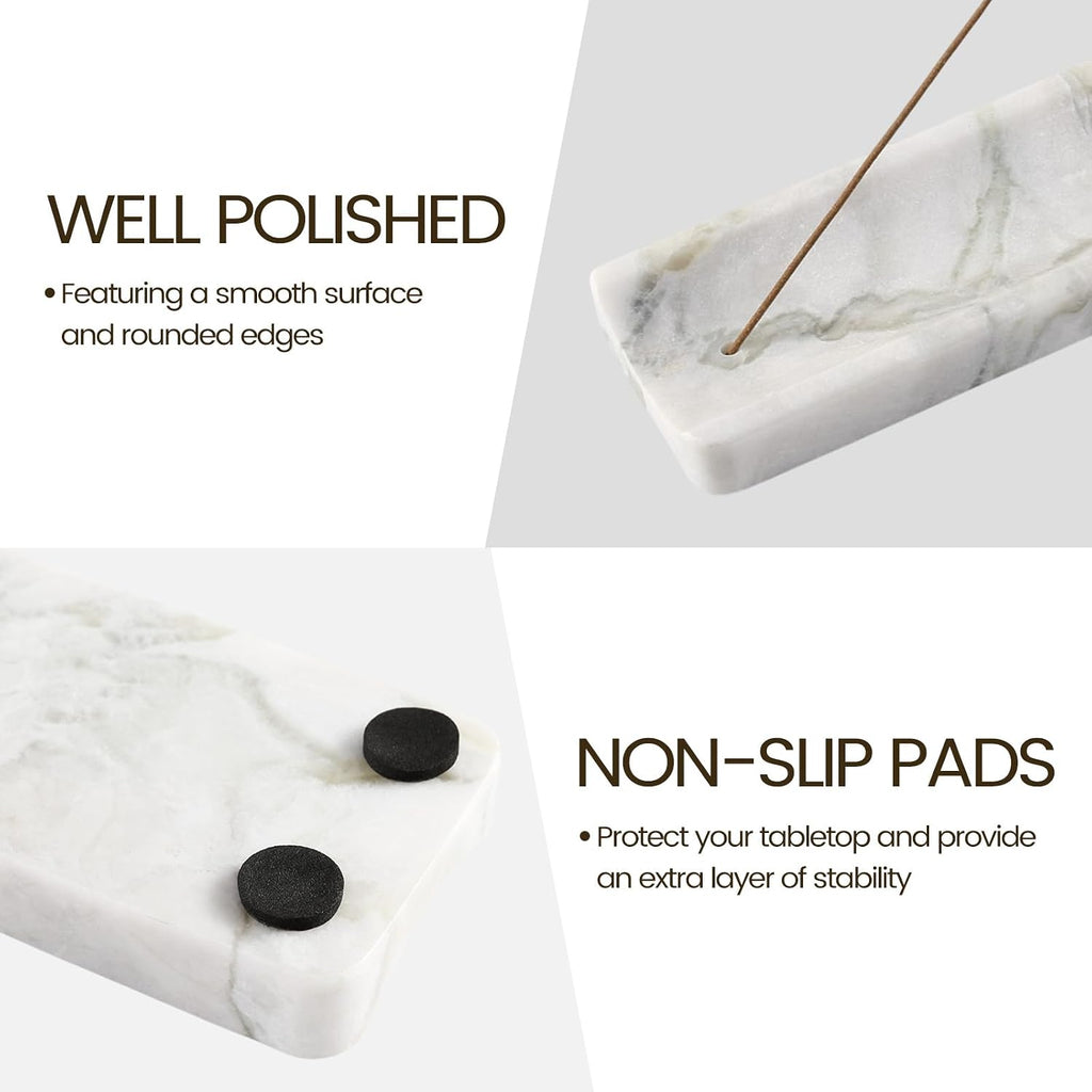 Marble Incense Holder, Incense Holder for Sticks, Incense Sticks Holder Ash Catcher for Meditation Yoga SPA, Natural