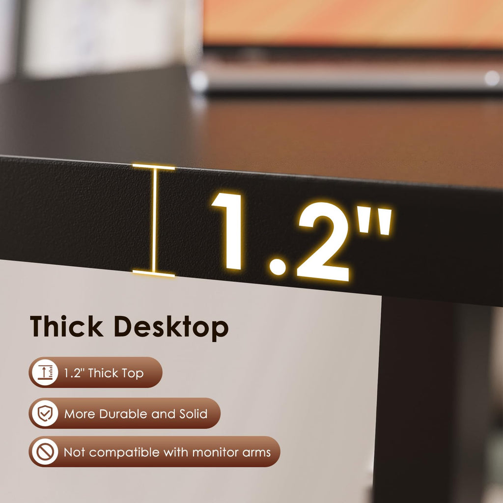 71 Inch Executive Electric Standing Desk Height Adjustable, Black