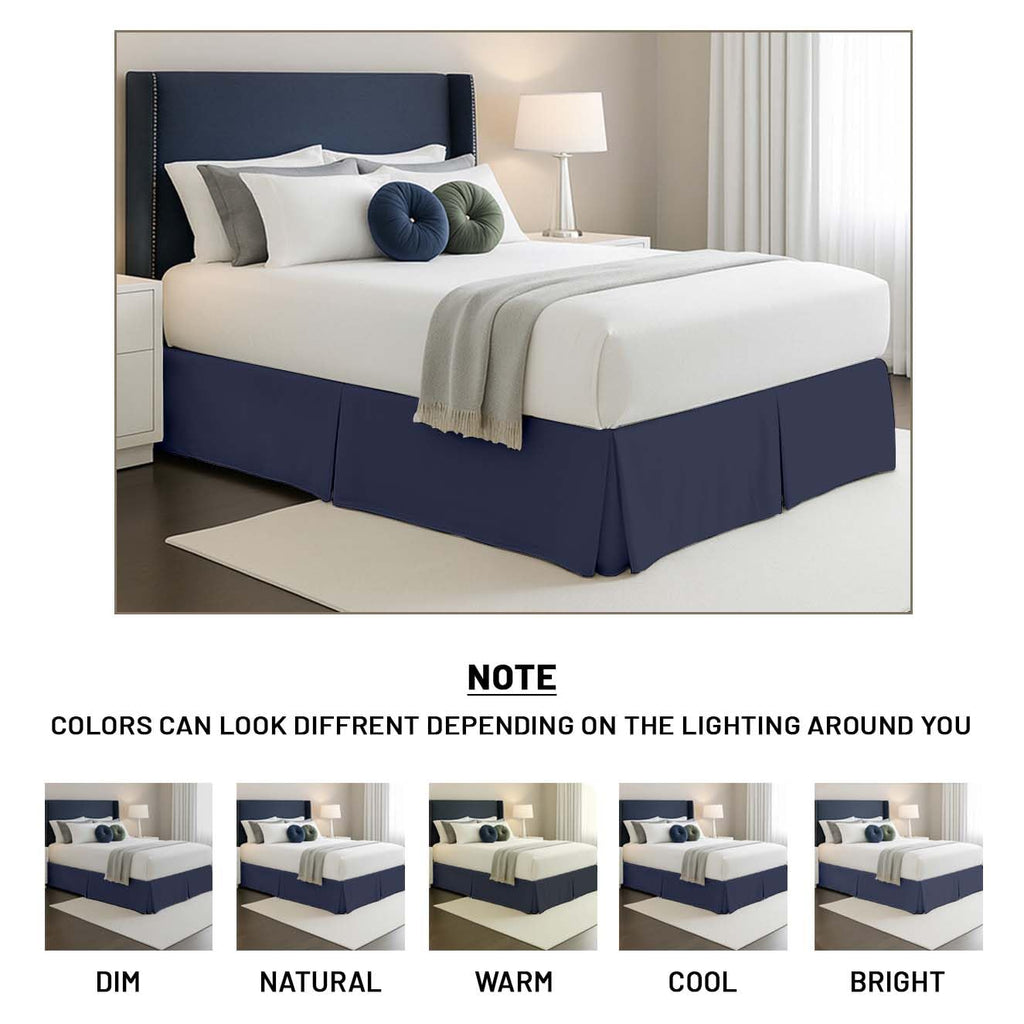 10 inch Drop Bed Skirt Twin Size - Platform Style with Secure Fit, Classic Tailored Look, Elegant Pleated Style Dust
