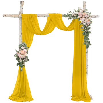 Wedding Arch Draping Fabric Gold Sheer Fabric for Draping 20ft Chiffon Drapes for Wedding Arch Draping Fabric Luxury