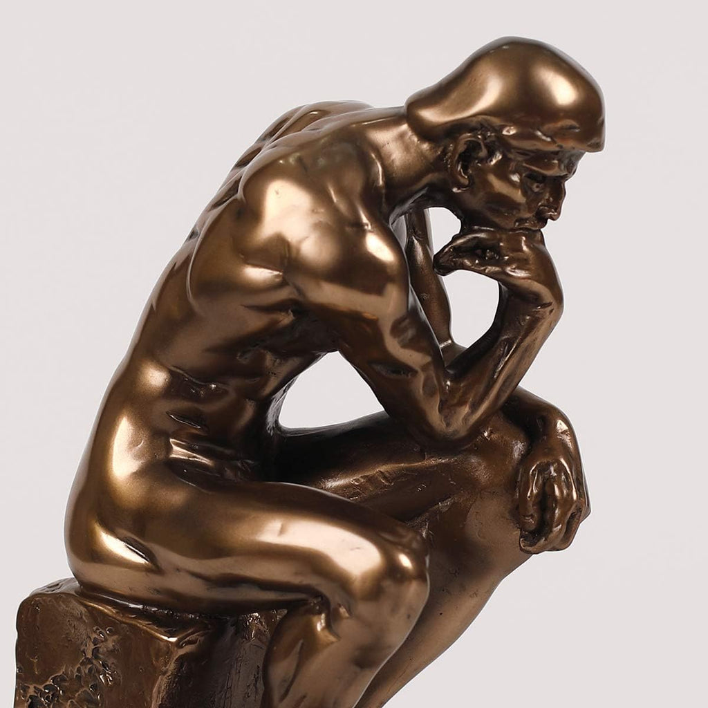 The Thinker Statue in Premium Cold Cast Bronze- 12-Inch Museum Grade Collectible Figurine-(Large-Decoration)