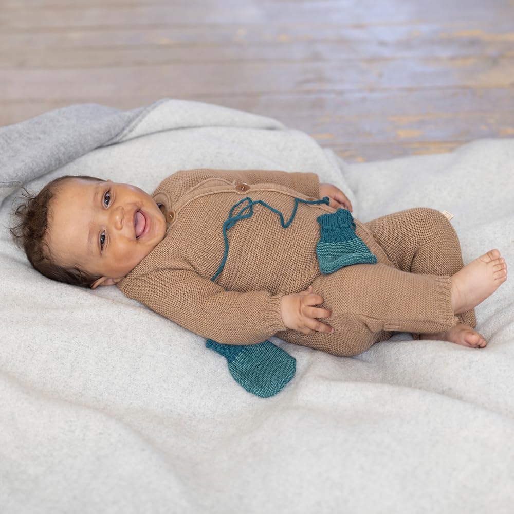 Merino Wool Baby Coverall, Knit Long Sleeve Jumpsuit Romper