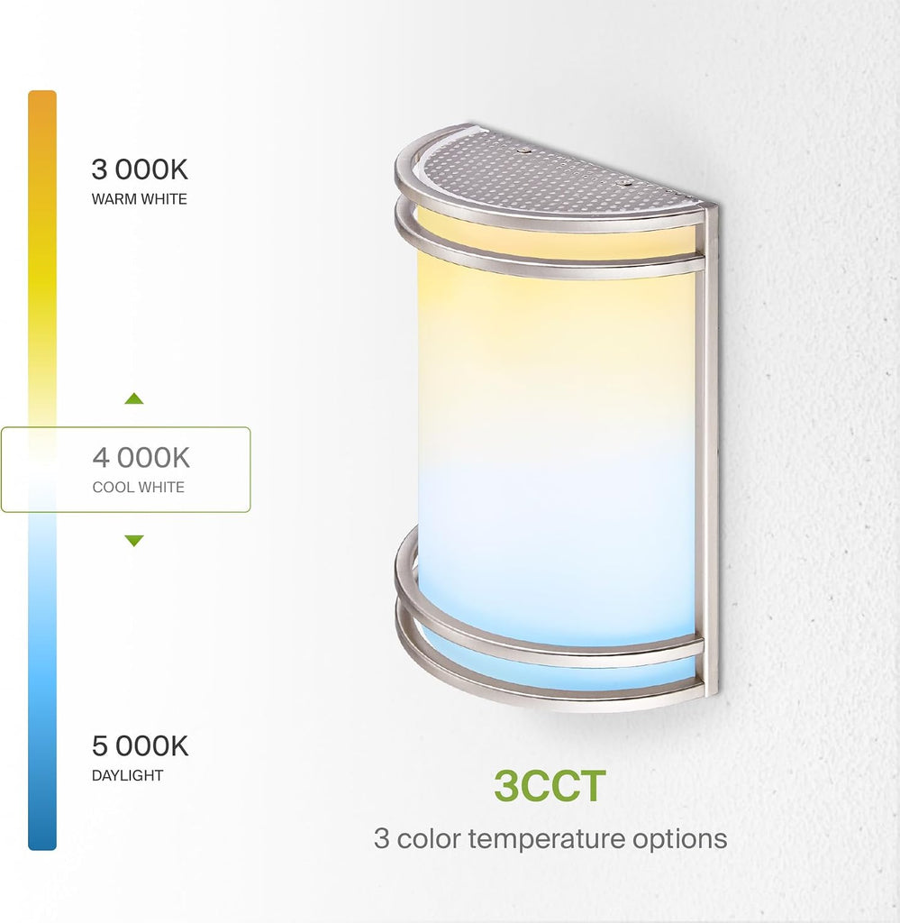 Indoor LED Wall Sconce Lights - 10 Inch 15W Brushed Nickel Modern LED Wall Sconces Hardwired - ETL Dimmable 3000K