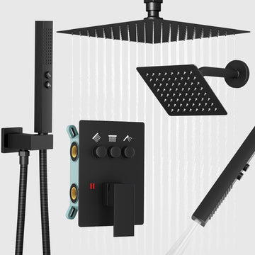 Shower Faucet Set Shower System, Matte Black Dual Shower Fixture
