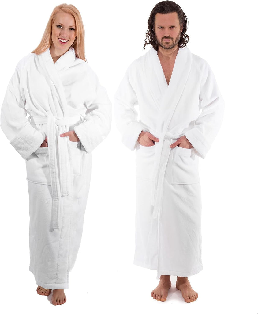 Unisex Luxury Plush Velour Premium Cotton Bathrobe - Ultra Soft And Absorbent Long Robe