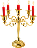 5 Arm Gold Candelabra, Candelabra Candle Holder, 10 Inch Tall Candlesticks Holder, Elegant Taper Candle Holder