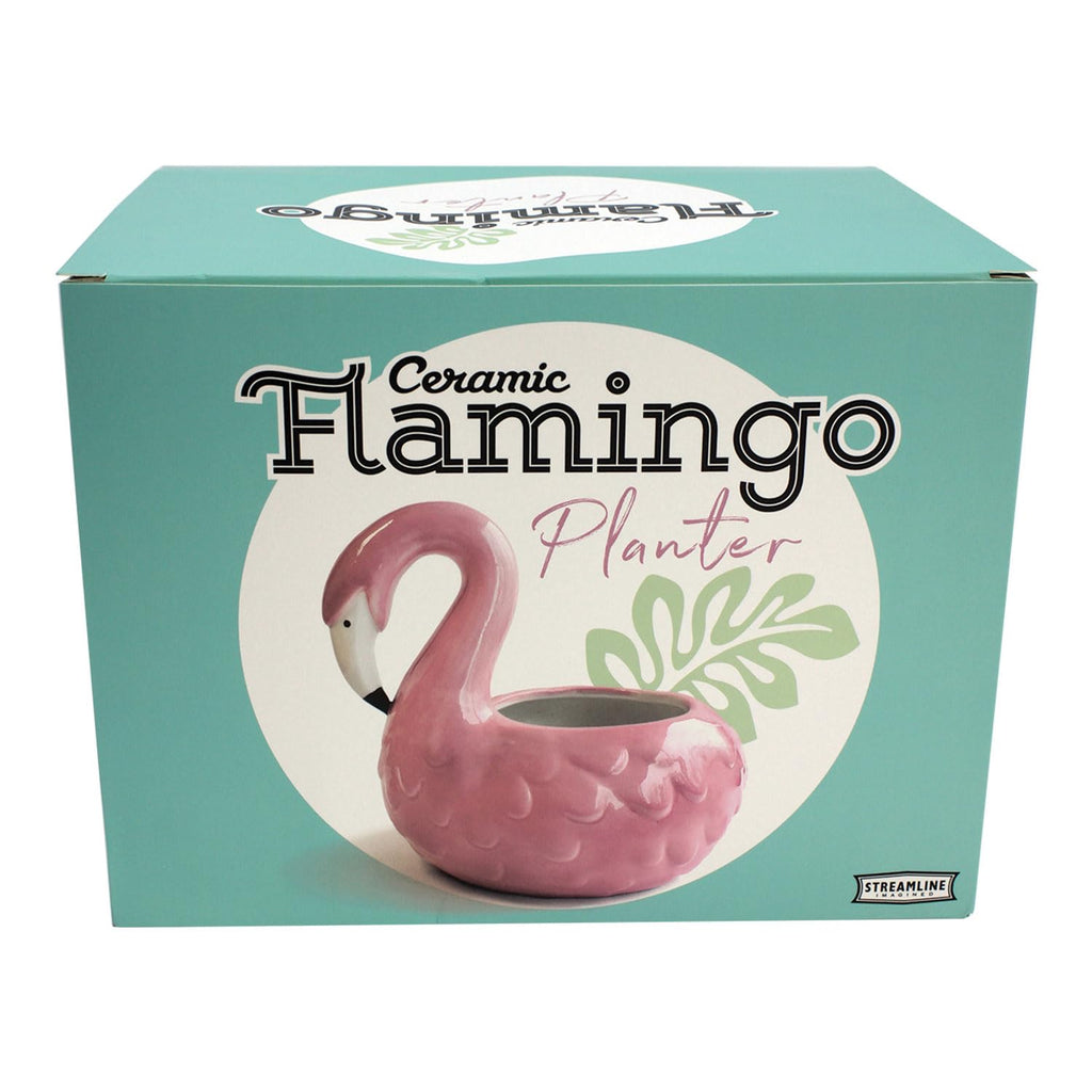 Flamingo Ceramic Planter Pot with Drainage Hole