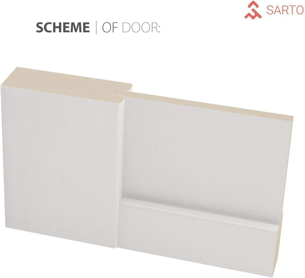 Sliding Closet Bypass Doors 72 x 80 with Hardware | Quadro 4111 White Ash | Sturdy Top Mount Rails M