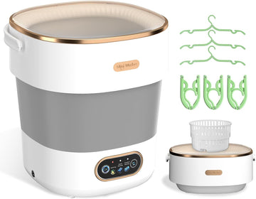 Portable Washing Machine, Folding 20L Mini Washer and Spin-Dryer, 3 Cleaning Modes & Deep Cleaning Small Compact