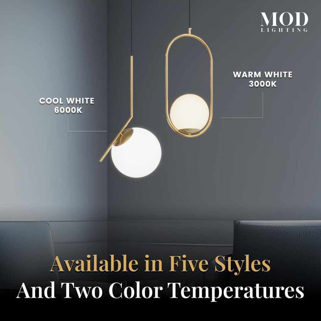 Jewels and Pearls Globe Pendant Light (1 Pack), 15" L-Shaped Aluminum Kitchen Island Lighting, 3000K Warm White Metal