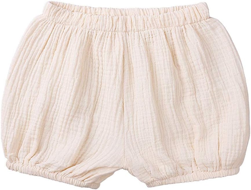 Unisex Baby Cotton Linen Blend Long Sleeve Top and Bloomer Shorts