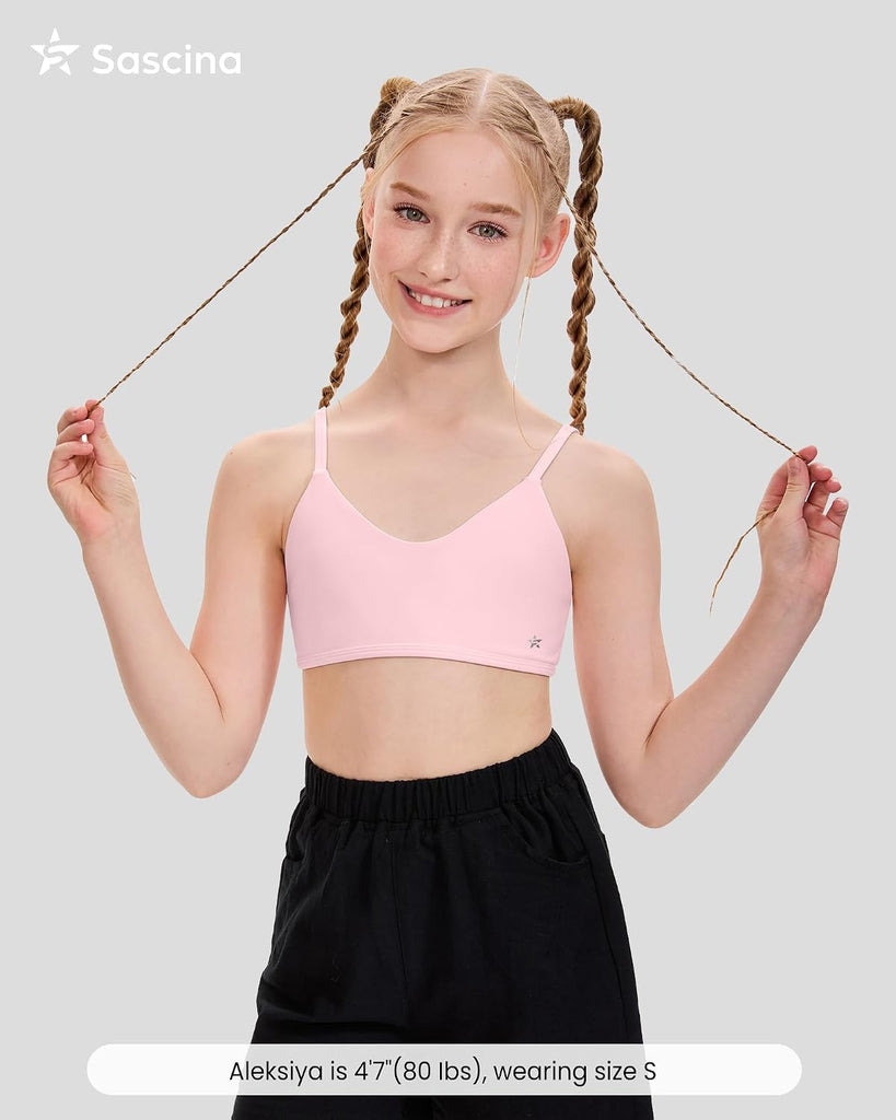 Girls Soft Training Bras, Easy Pull-On Cami First Bra