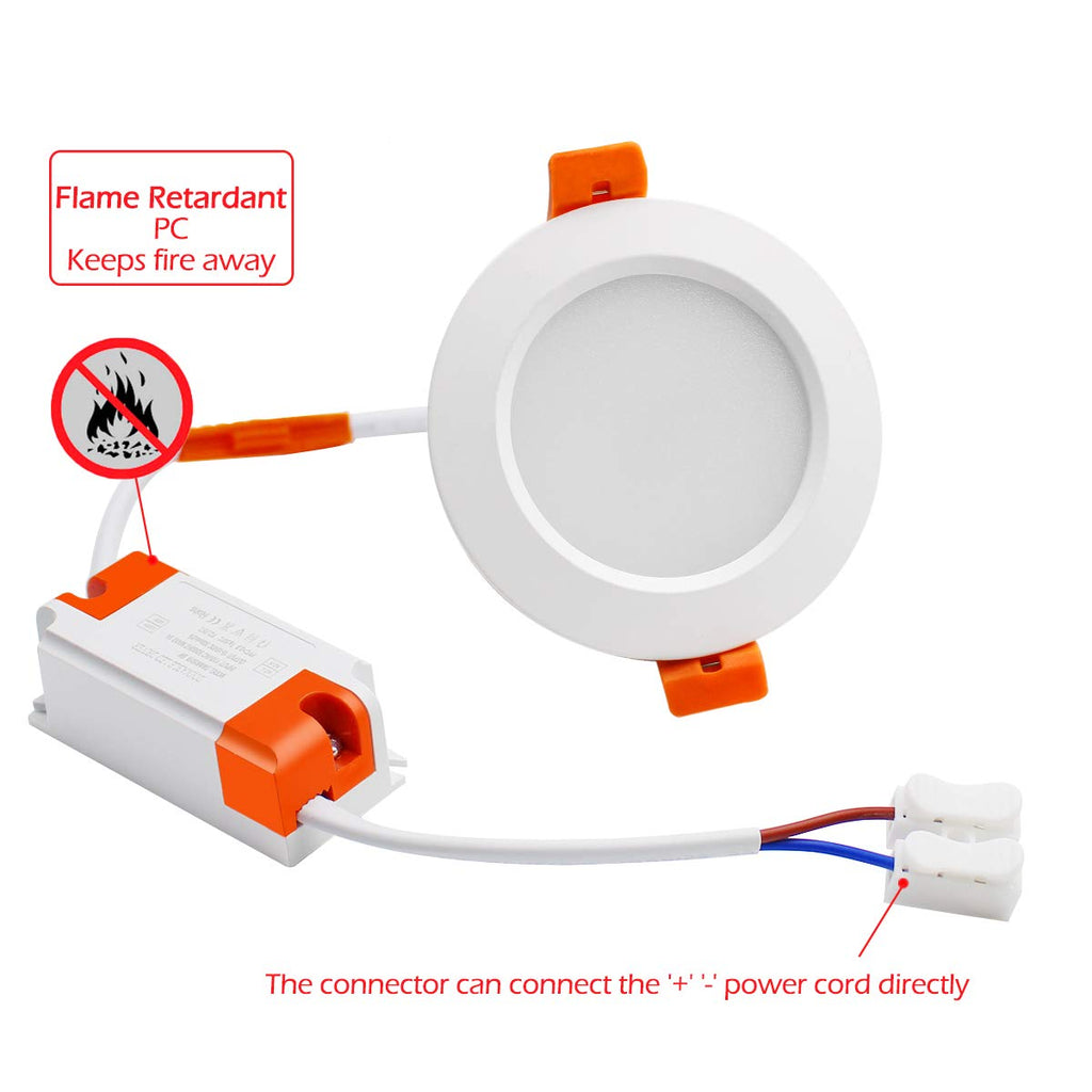 3 Inch LED Recessed Lighting, Dimmable Downlight 5W (40W Halogen Equivalent), CRI80+, 4000K Natural White, LED