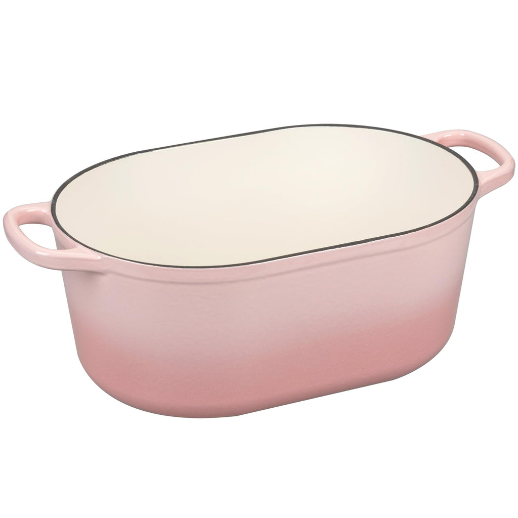 Enameled Cast Iron Oval Dutch Oven, 6QT, Pink