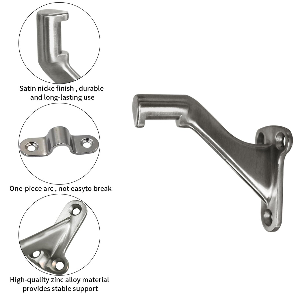 3 Pack Heavy Duty Handrail Stair Brackets Stainless Steel Hardware