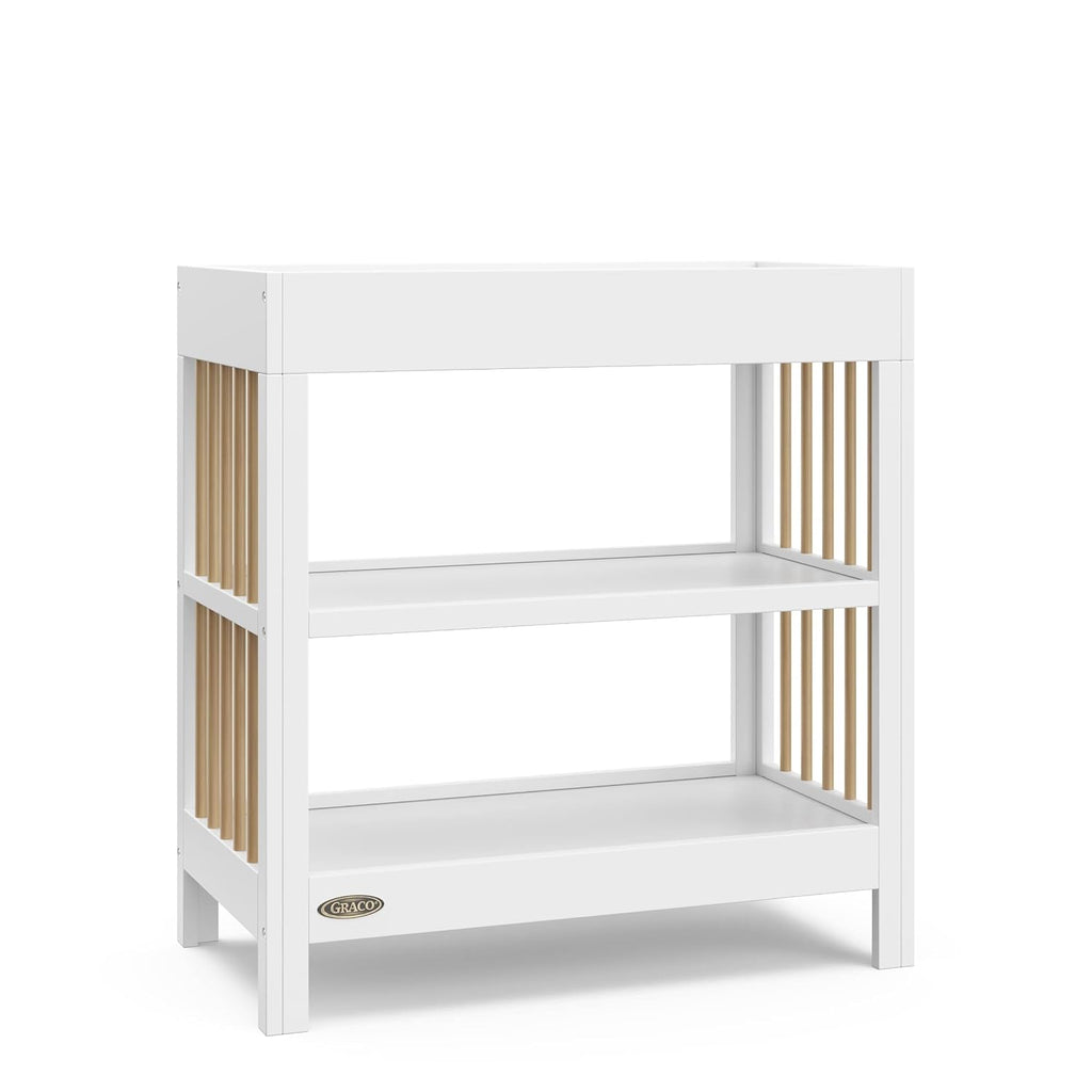 Changing Table with Changing Pad, White and Driftwood | GREENGUARD Gold Certified, Includes Bonus