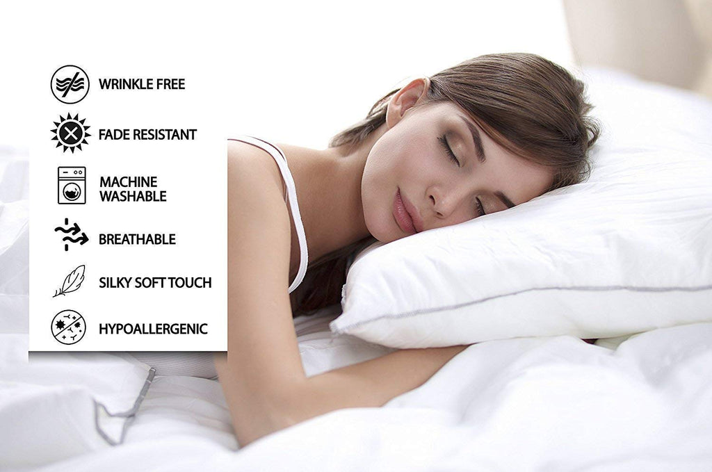 100% Heavy Egyptian Cotton 1800-Thread-Count Pillow Case Set of 2-Piece (Queen 20 x 30) White Color, Solid Style