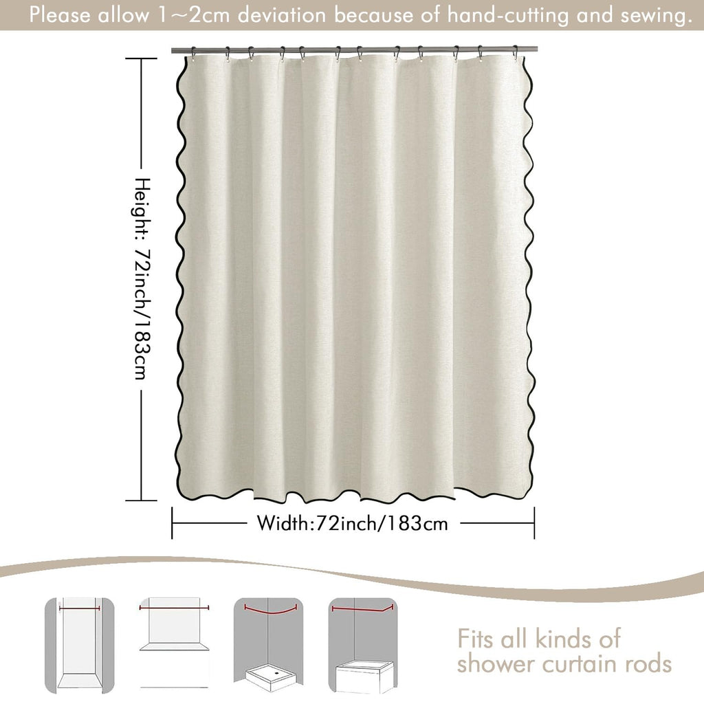 Birch Scalloped Linen 72x72 Inches