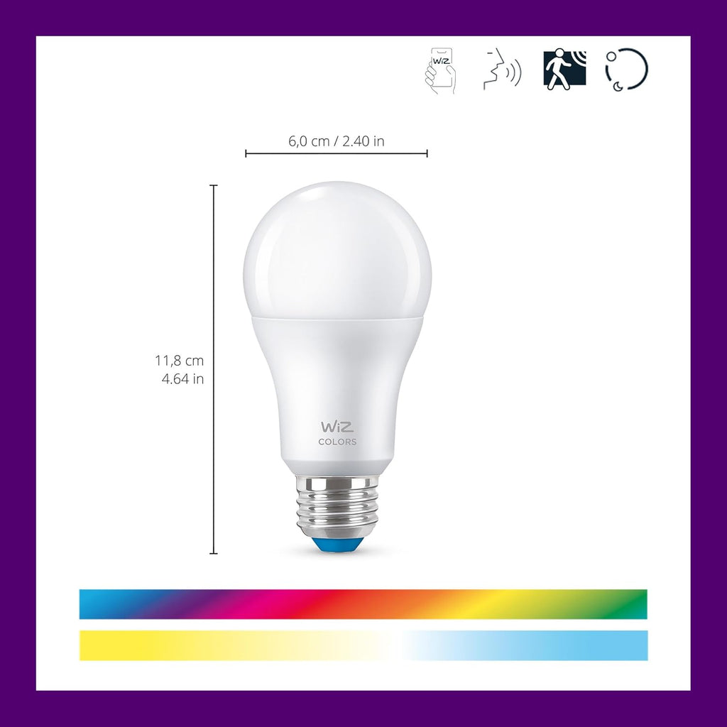 Smart Light Bulbs, 2-Pack, Color A19 60W 800LM E26 Indoor LED Lights, Smart Bulbs with Motion Detection, Control with