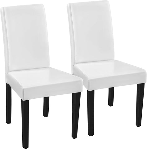 Dining Chairs Set of 2 Faux Leather Modern Dining Room Chairs with Rubberwood Legs and Padded Seat for Kitchen/Living