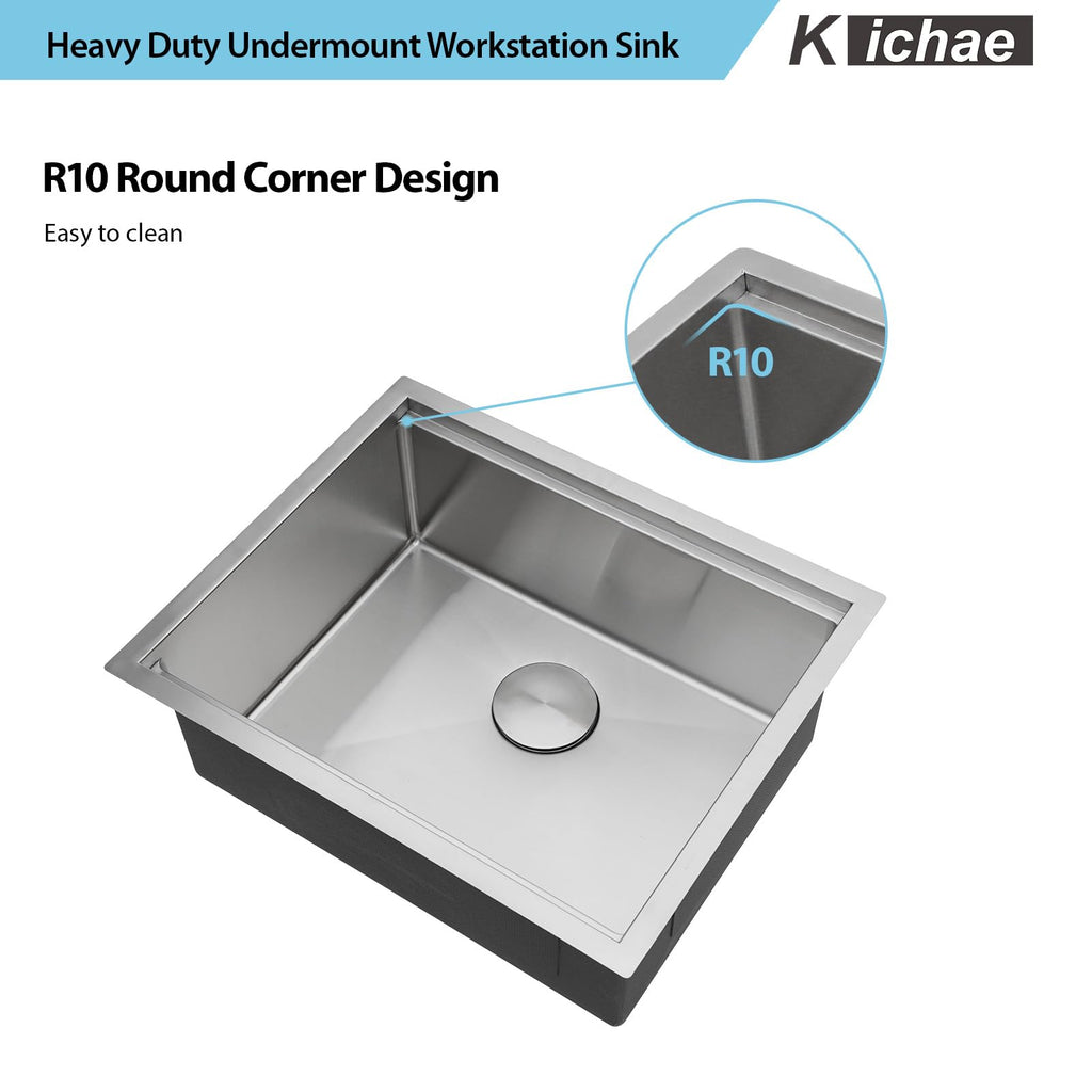23 Undermount Kitchen Sink Stainless Steel 16 Gauge Workstation