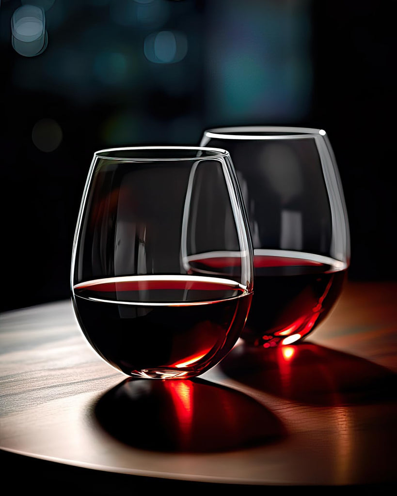 Stemless Wine Glasses(Set of 4)-20 oz,Crystal Wine Cups for Red or White Wine,Large Water Juice Glasses,No Stem Glass