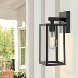 Outdoor Wall Sconce, Exterior Waterproof Wall Lantern Light Fixtures, Black Porch Lights with Toughened Glass Shade
