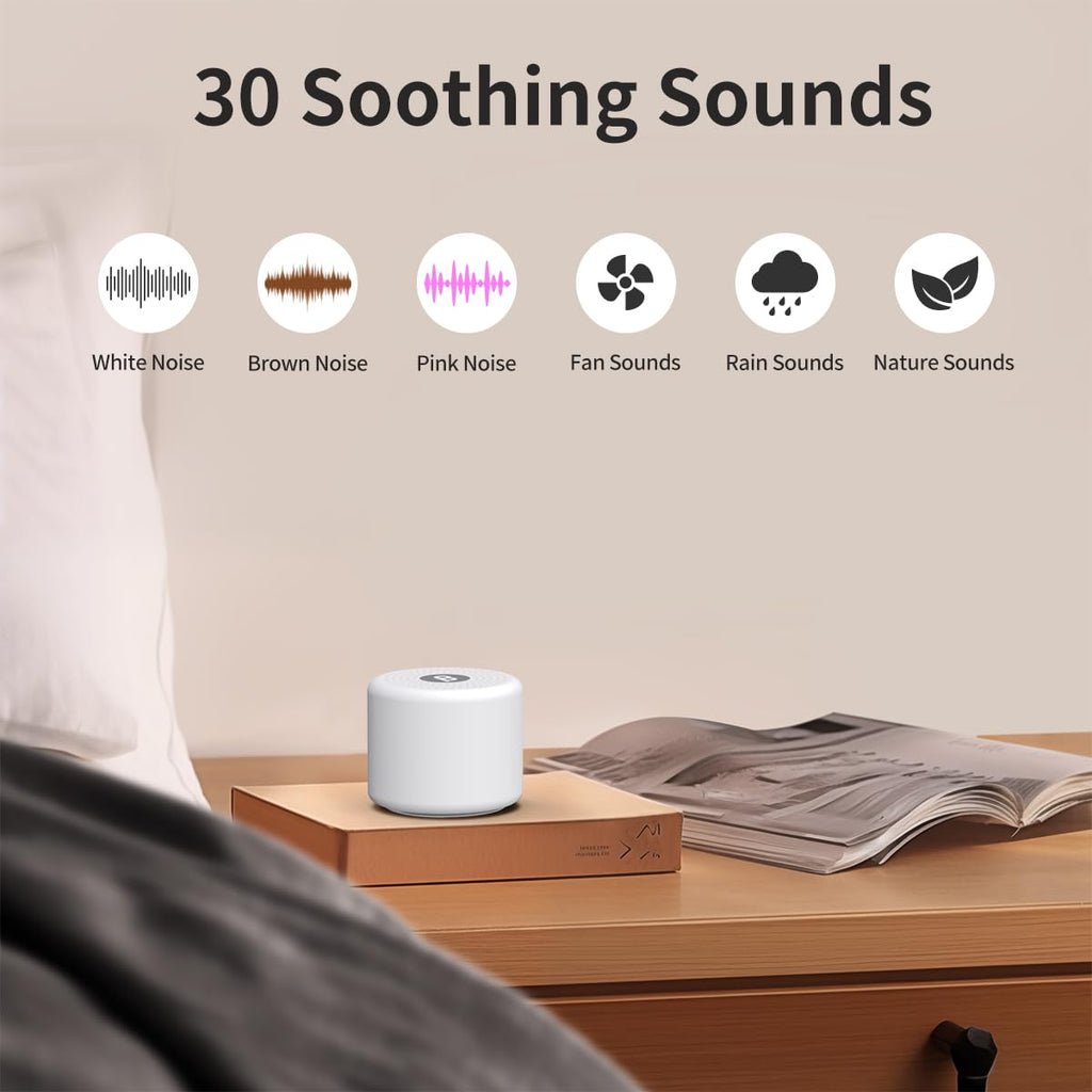 Mini Portable Sound White Noise Machine Baby Patter for Sleep with 30 Sounds for Baby Kids Adults 32 Volume Levels Sleep