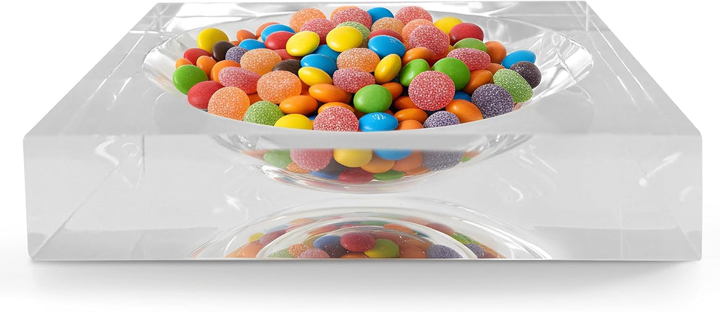 Clear Acrylic Catchall Tray - Decorative Jewelry Dish & Vanity Organizer for Keys, Rings, Earrings | Modern
