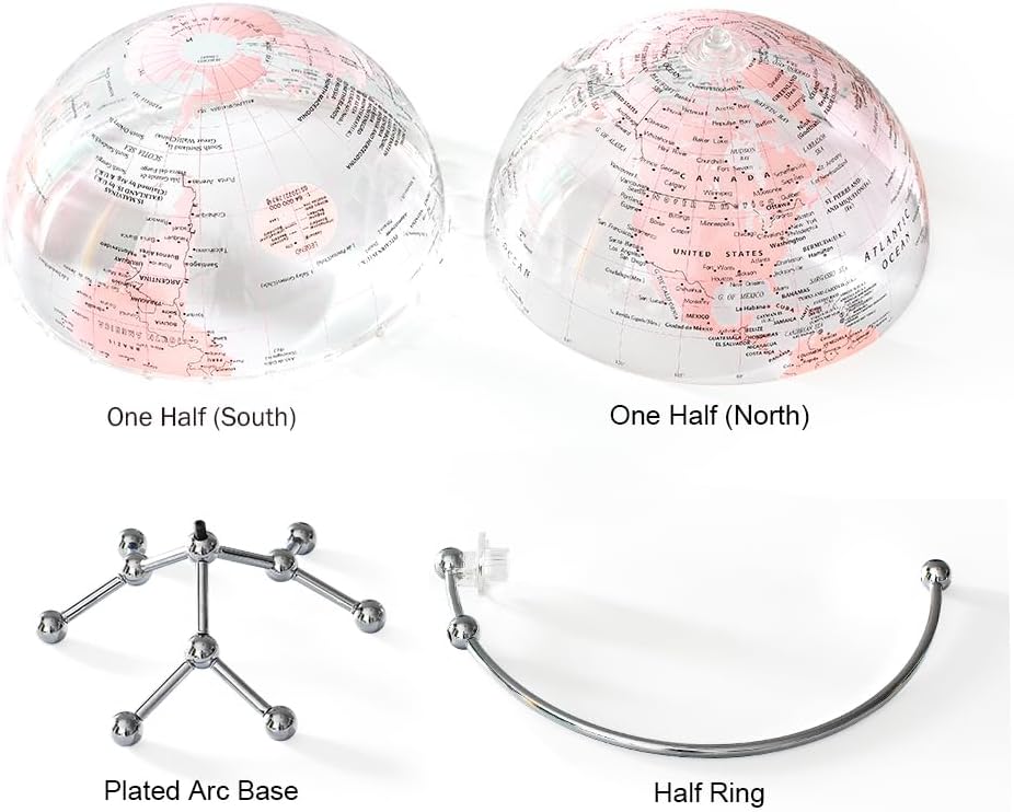 Decorative 8" Pink Earth Globe with Stand - Rotating Desktop Map for Kids, Educational World Globe with Detailed Map