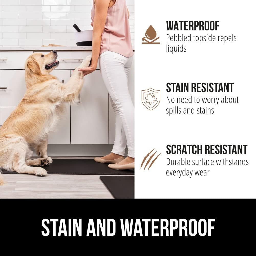 Comfortable Cushioned Kitchen Mats for Floor, 1/2 Inch Thick Ergonomic Standing Desk Anti Fatigue Mat, Waterproof and
