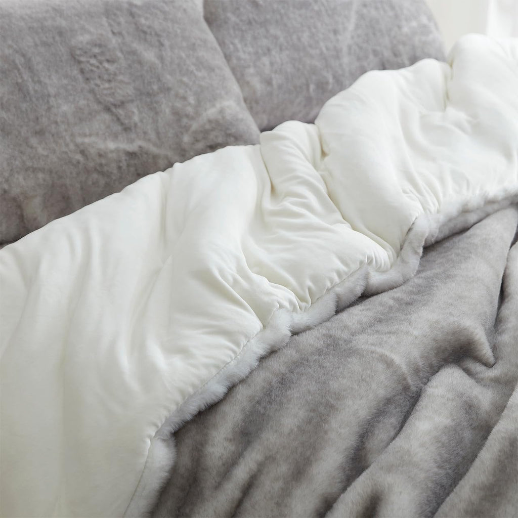 Fox in The Coconut Tree - Coma Inducer King Oversized Comforter Set | Frosty Gray Coconut. Experience Coma Worthy