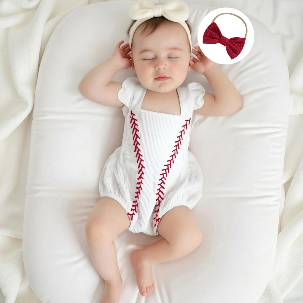Infant Baby Boys Girls Overalls Sleeveless Baseball Embroidery Corduroy Romper Bodysuit Cute Newborn Outfit