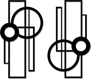 Abstract Metal Wall Art, Minimalist Modern Line Art Wall Decor - Set of 2