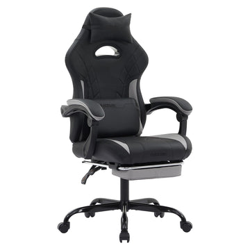 Gaming Chair with Footrest and Massage Lumbar Support, Ergonomic Computer Gamer Chair, Office Video Game Chairs with