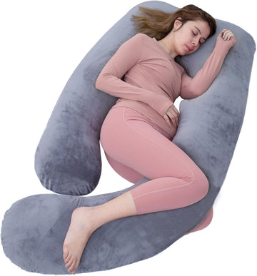 60in Full Body Pillow | Nursing, Maternity and Pregnancy Pillow | Extra Large U Shaped Sleeping Pillow with Removable