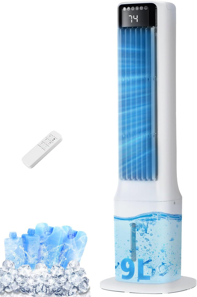 41" Portable Air Conditioners, 120° Oscillating Cooling Fans that Blow Cold Air with 24H Timer,4 Modes&3 Speeds
