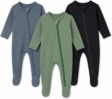 Baby Footed Rayon of Bamboo Pajamas Way Zipper