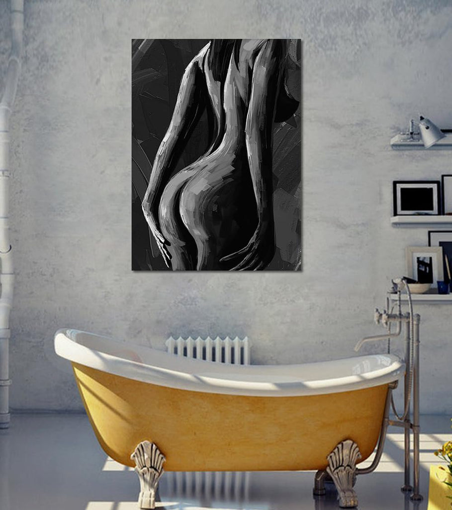 Erotic Woman Buttock Canvas Wall Art Black and White Hot Girl Nude Body Poster Wall Decor Abstract Sexy Female Naked