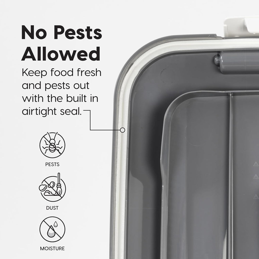USA Dog Food Storage Container, Up to 54 lbs, Gray/Dark Gray