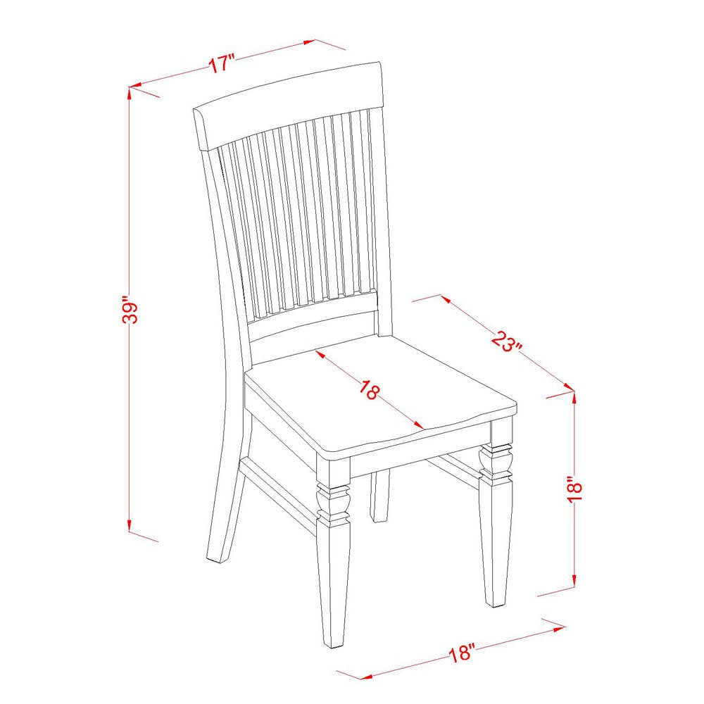 West Furniture 6 Piece Dining Set Contains a Rectangle Dining Room Table and 4 Kitchen Chairs with a