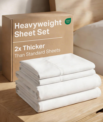 Extra Thick Heavyweight King 4 Piece Sheet Set - High End Super Luxury Bed Set - Premium Heavyweight Hotel Quality