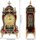 ZJchao Antique Clock,Vintage European- Table Desk Clock,Wall Clock with Pendulum and Chimes for Home Decoration(02)
