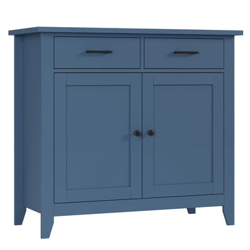 Farmhouse Kitchen Storage Cabinet, Small Buffet, Coffee Bar, Blue