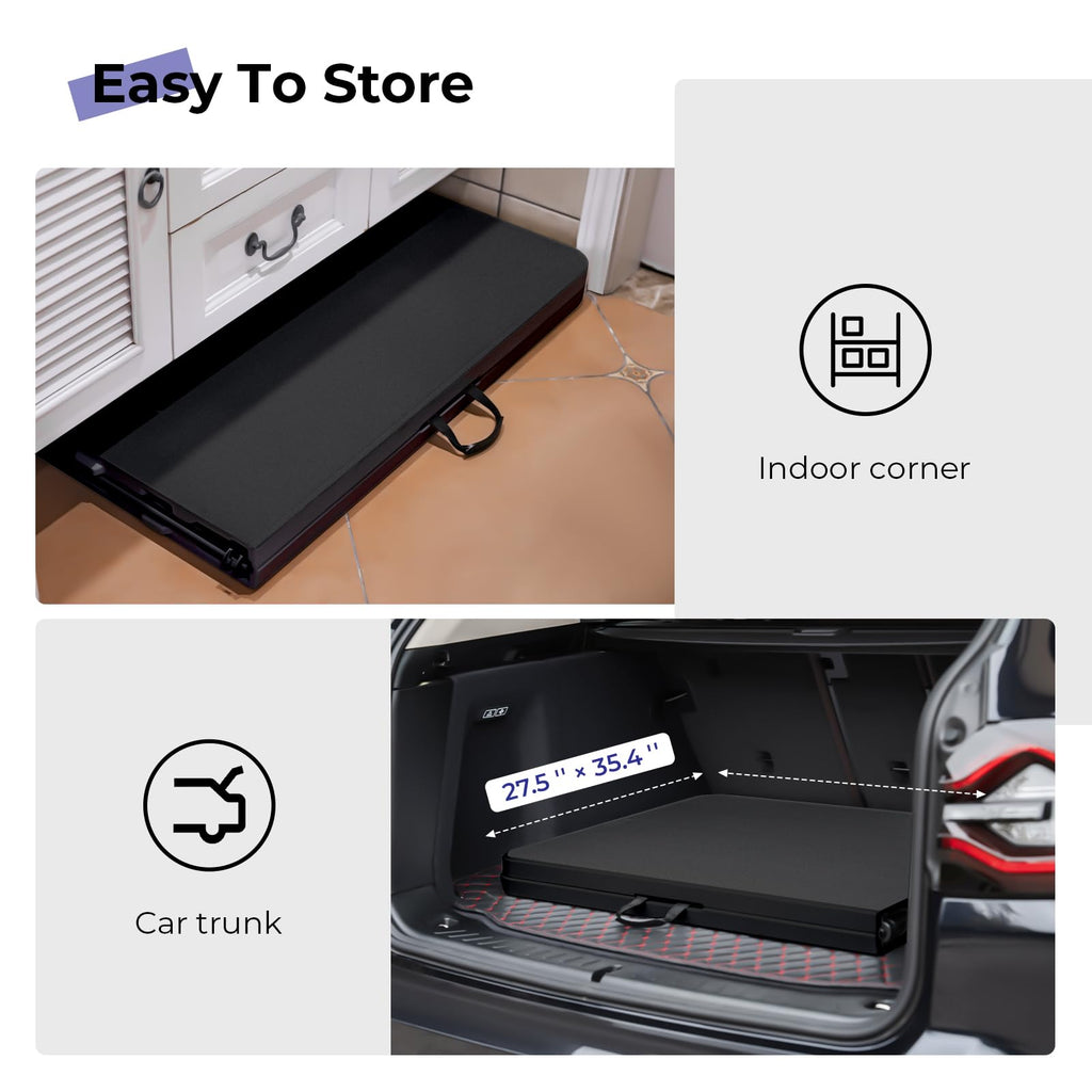Folding Table 6ft, Heavy Duty Portable Utility Table with Handle, Black