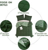 3pc Green King Comforter Set -All Season Reversible Down Alternative Comforter Bedding Comforter -Quilted Duvet Insert