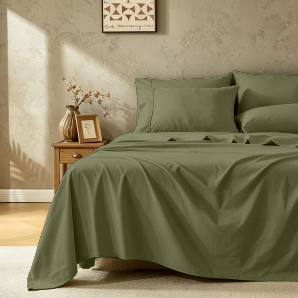 100% Organic Twin Sheets, Deep Pocket Set, Breathable & Cooling Soft Bedding, Hotel Luxury Bed Sheets, Easy Care