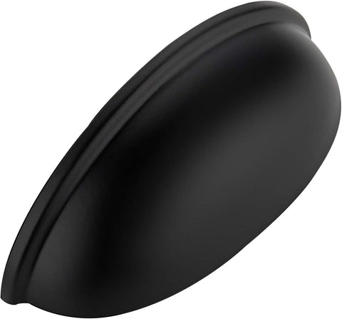 6 Pack 3" Drawer Pulls Flat Black Cabinet Cup Pulls Kitchen Hardware Cabinet Handles Drawer Handles Knobs 3 inch Hole